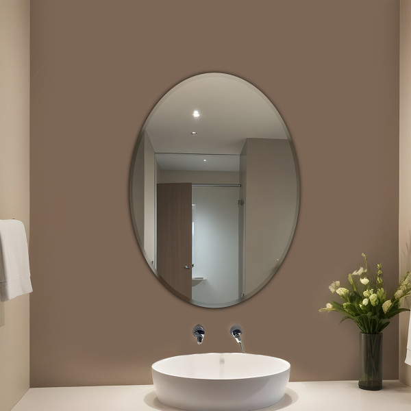 TR7554-Regular 60cmx45cm Framless Wall Mounted Mirror - Oval Shape