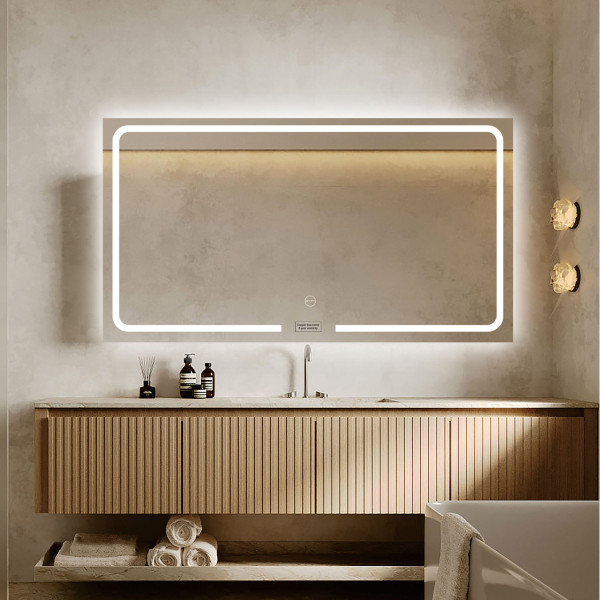 TR032 3Light With Dimmer Imported Led Mirror - 138cm x 75cm