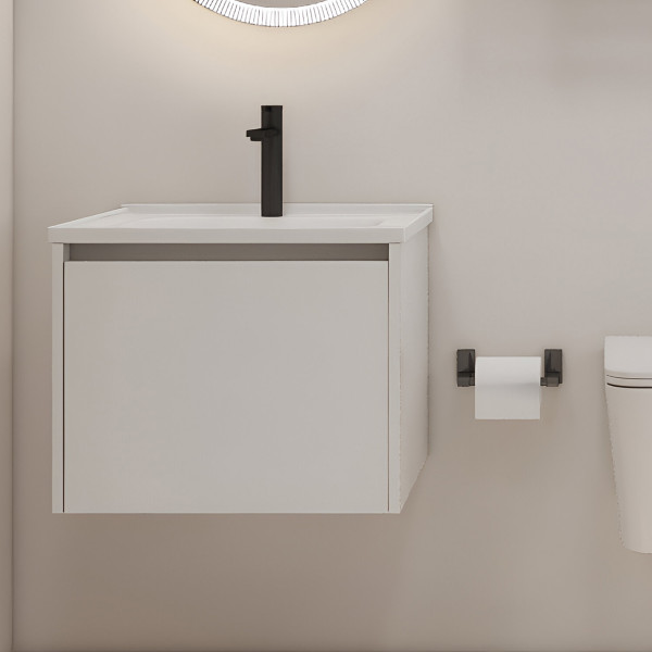 BASHAR 600 CABINET WITH BASIN - SNOW WHITE