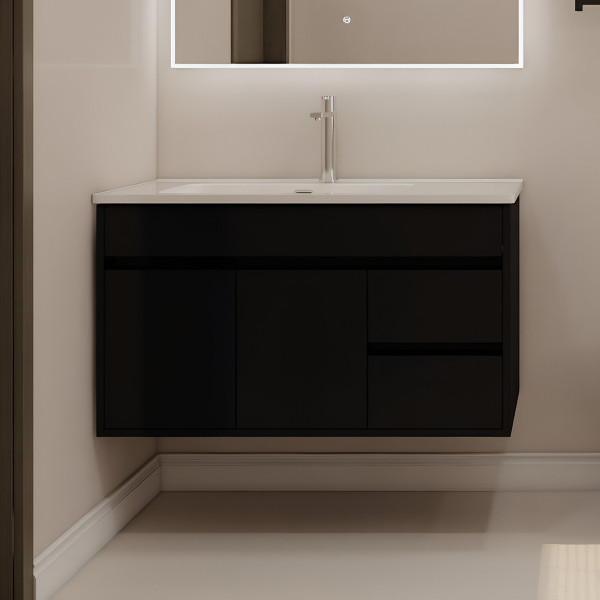 SOLO 1000 CABINET WITH BASIN - BLACK