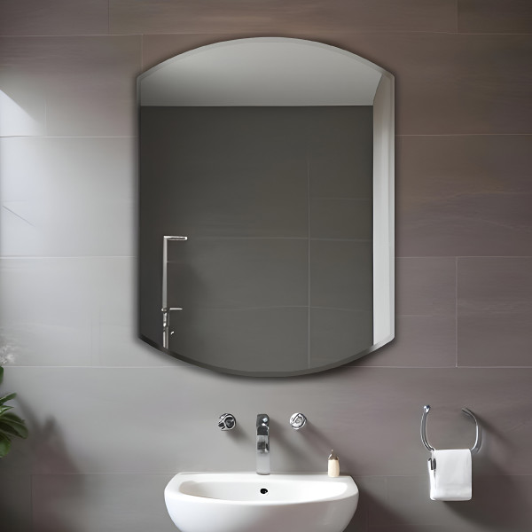 TR7558-Regular 60cmx45cm Semi-Round Oval Rectangular Wall Mounted Frameless Mirror - Rectangle Shape