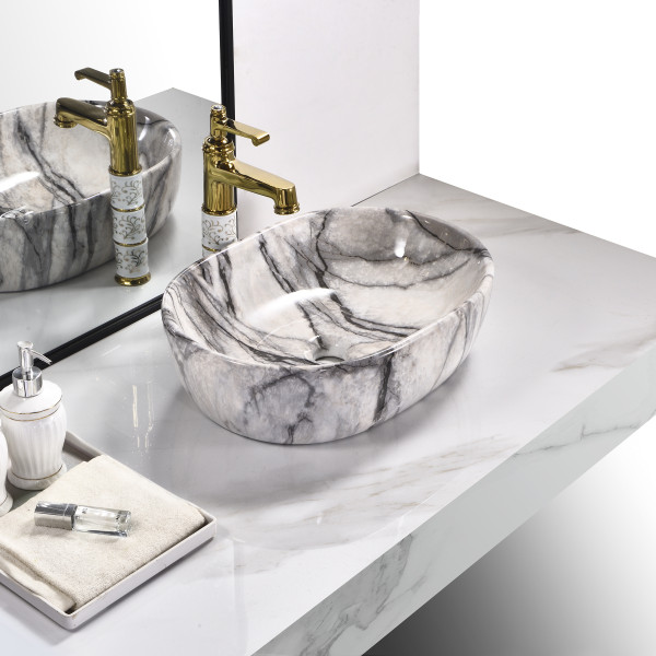 Antero Zen Marble - Glossy Finish Ceramic Designer Washbasin