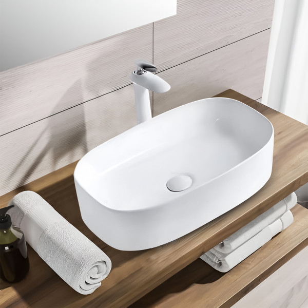 Jared White - Glossy Finish Ceramic Table Top Designer Washbasin