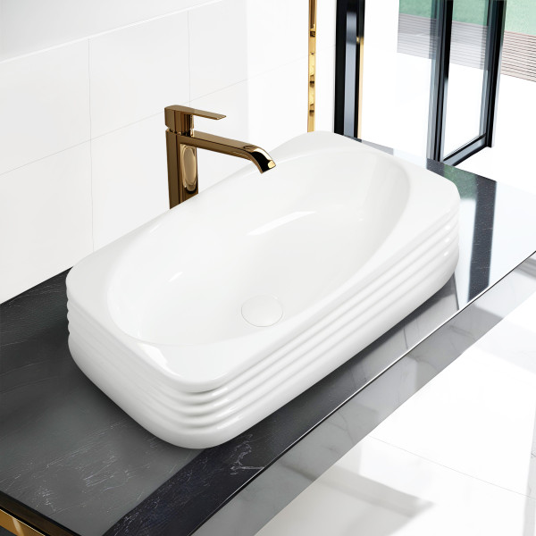 Jonez White - Glossy Finish Ceramic Table Top Designer Washbasin