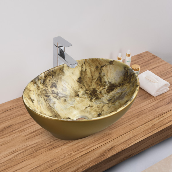 Little Master Copico Brown Matt - Ceramic Countertop Designer Washbasin