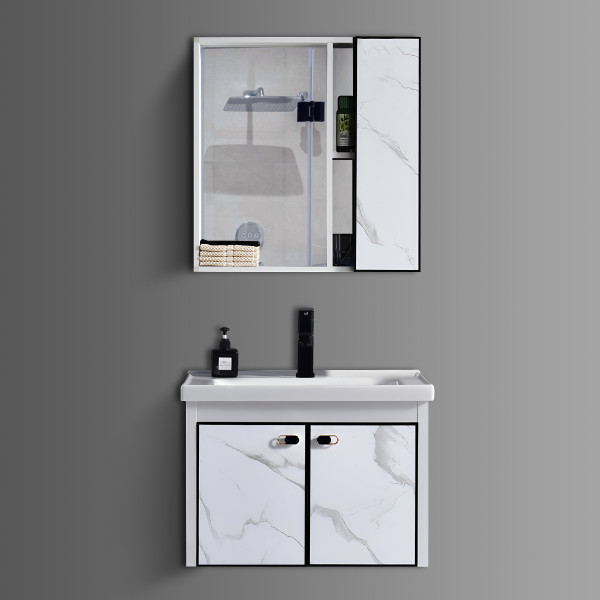 Germa Bathroom Vanity Cabinet & Washbasin With Mirror Cabinet TR3112 (Marbo White) - TR3112-60cm (Marbo White)