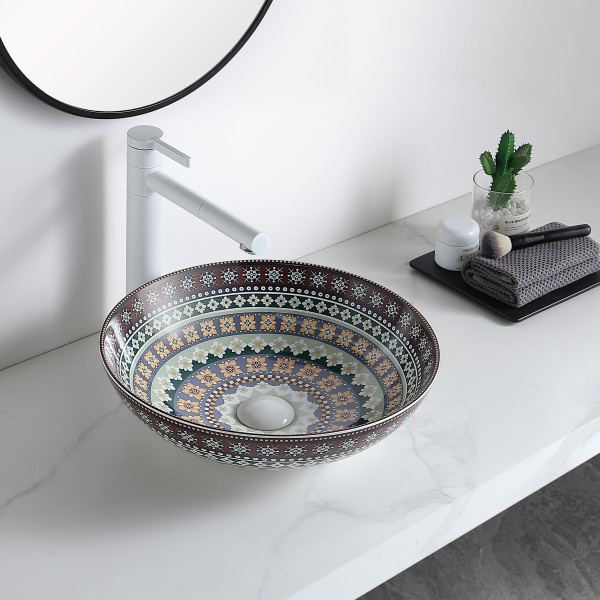 Germa Premium Table Top Ceramic Designer Wash Basin For Bathroom - Moroco P08