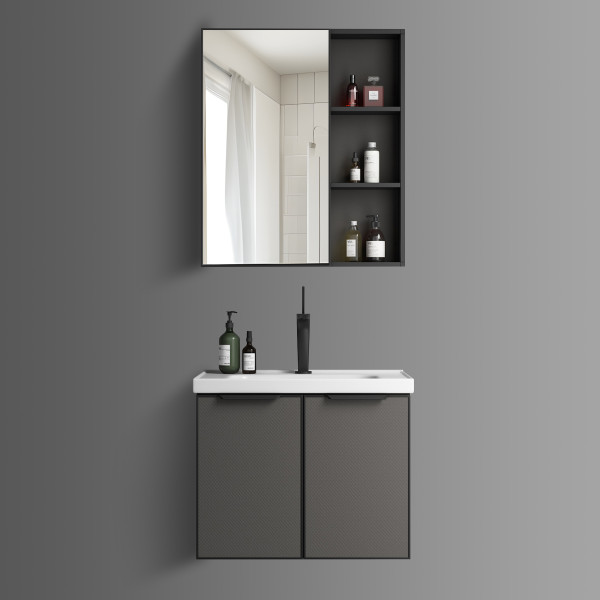 Germa Bathroom Vanity Cabinet & Washbasin With Mirror Cabinet TR3113 (Nolge Grey) - TR3113-60cm (Nolge Grey)