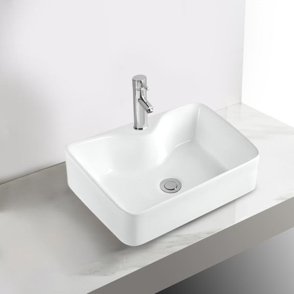 Retro White - Glossy Finish Table Top Ceramic Designer Washbasin