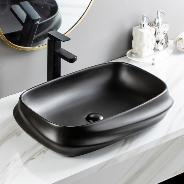 Riva Black Matt - Ceramic Table Top Designer Washbasin