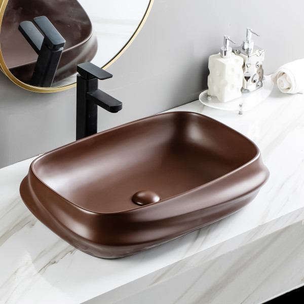 Riva Brown Matt - Ceramic Table Top Designer Washbasin