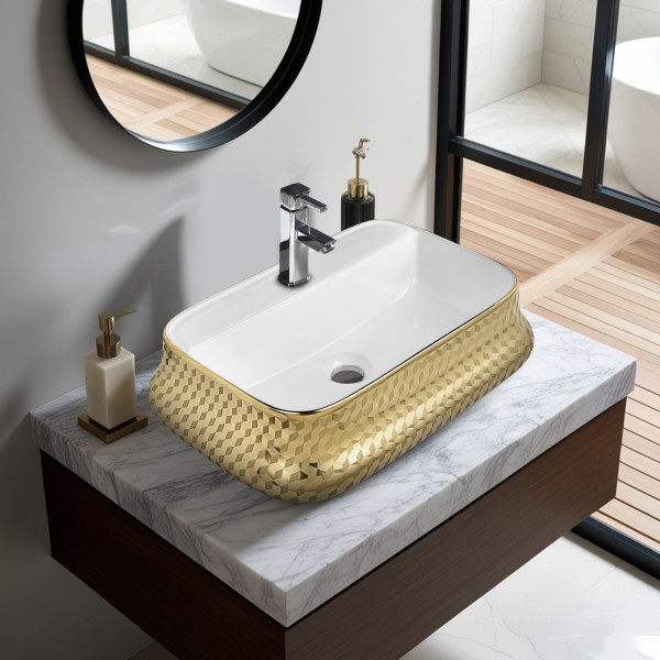 Stunner-TH Oxi Gold - Ceramic Tabletop Designer Washbasin