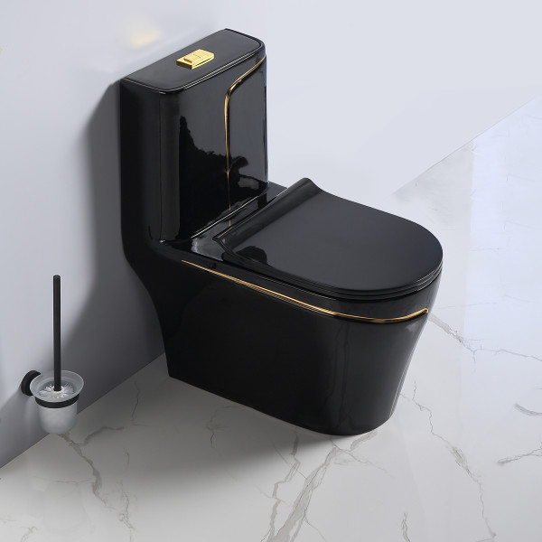 Zempa Black Gold - Designer Ceramic One Piece Western Toilet