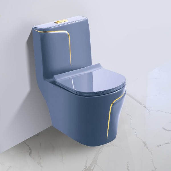 Zempa Blue Gold - Designer Ceramic One Piece Western Toilet