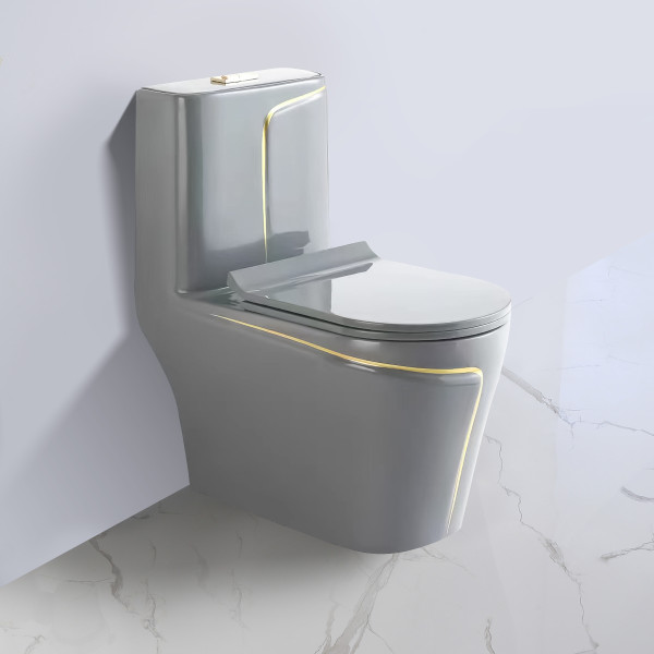 Zempa Grey Gold - Designer Ceramic One Piece Western Toilet